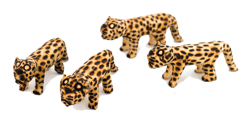 Onças em miniatura caixeta